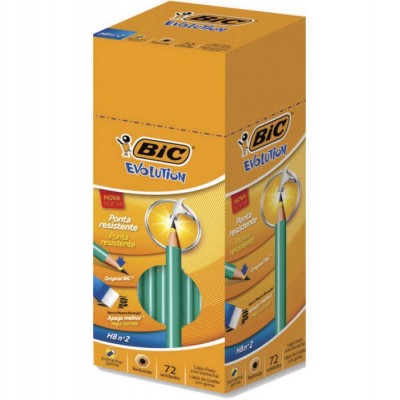 Lapis Bic Preto Com Borracha Evolut N2 Caixa Com 72un