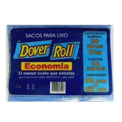 Saco Para Lixo Azul Dover Roll Eco 30l 10un