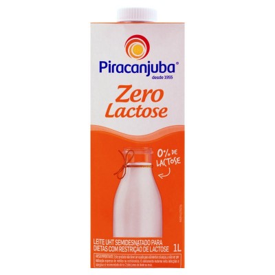 Leite Uht Semidesnatado Zero Lactose Piracanjuba 1lt