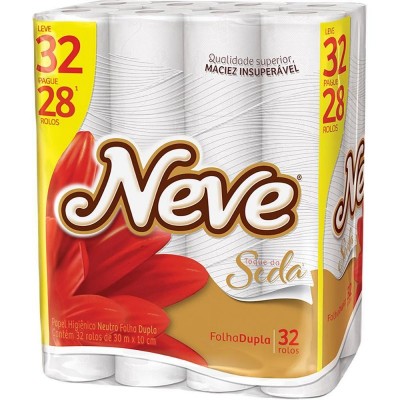 Papel Higiênico Neve Toque De Seda 30m Leve 32 Pague 28