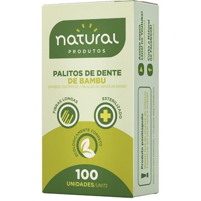 Palito Dental Natural De Bambu 1x100un