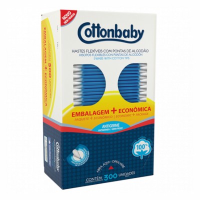 Hastes Flexivel Cartucho Cottonbaby 300un