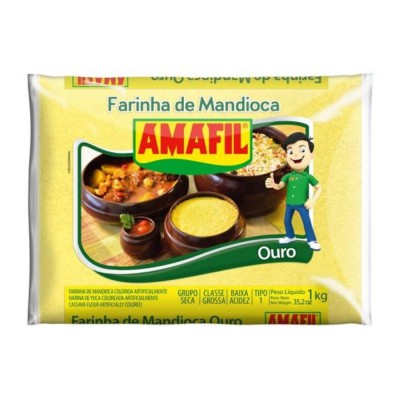 Farinha Mandioca Amafil Amarela Ouro 1kg