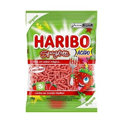 Bala Haribo Spaghetti Morang Acido 75gr