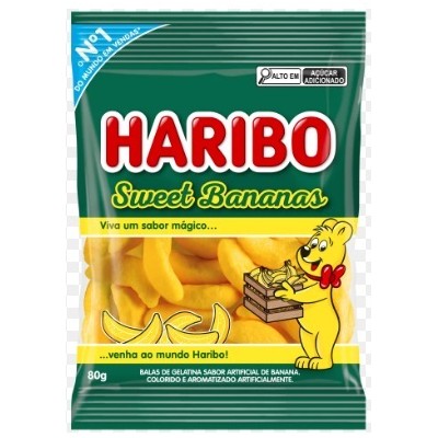 Bala Haribo Gelatina Sweet Bananas 80gr