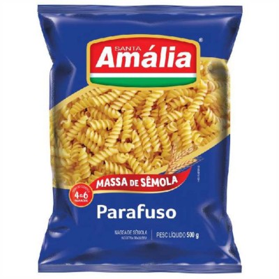 Macarrão Santa Amália Parafuso Sêmola Azul 500gr