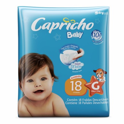 Fralda Descartável Infantil Baby Jumbinho 18un G (10kg A 13kg)