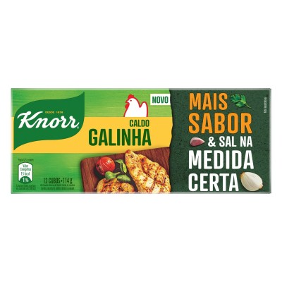 Caldo Tablete Galinha Knorr Mais Sabor Caixa 114g 12 Unidades