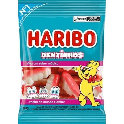 Bala Gelatina Haribo Dentinhos 80gr