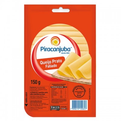 QUEIJO PRATO PIRACANJUBA FATIADO 150GR