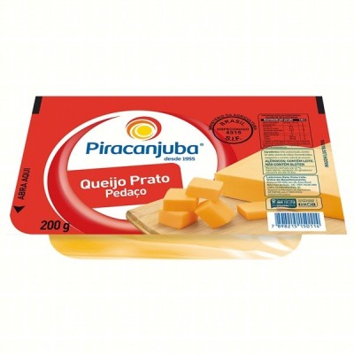 QUEIJO PRATO PIRACANJUBA PEDACO 200GR