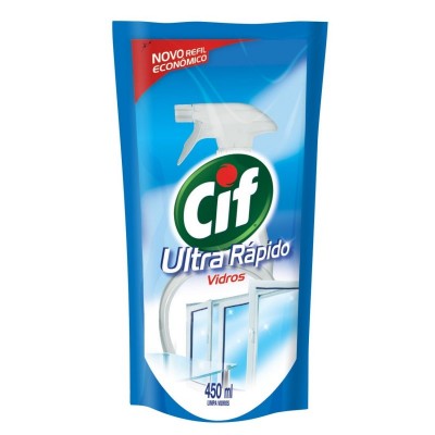 Limpador De Uso Geral Limpa-Vidro Líquido Cif Sachê 450ml