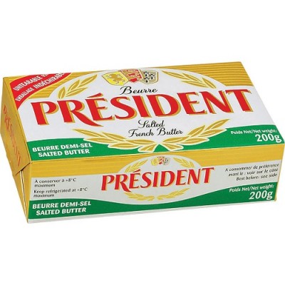 Manteiga Tablete Com Sal President 200g