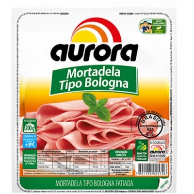 Mortadela Bologna Aurora Fatiado 200gr