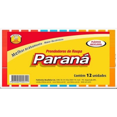 Prendedor Para Roupa  Plástico Parana 12unidades