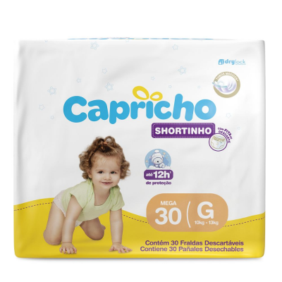 Fralda Capricho Baby Short Mega 30Un (G)