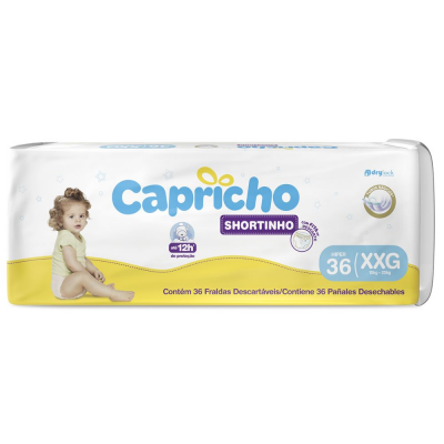 Fralda Capricho Baby Short Hiper 36Un (XXG)