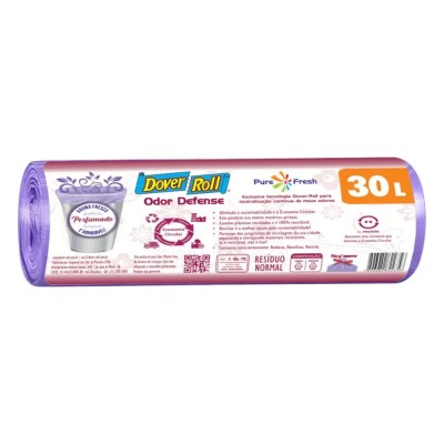 SACO LIXO D.ROLL OD PERF LILAS 30L 20UN