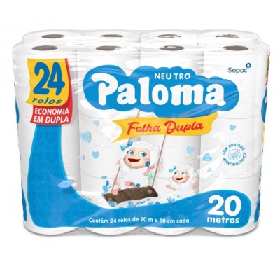 PAPEL HIG PALOMA NEUTRO FD 20MT 24RL