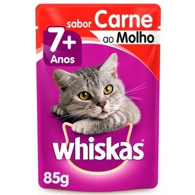 Racao Whiskas Gato Adulto Carne Sc 85gr