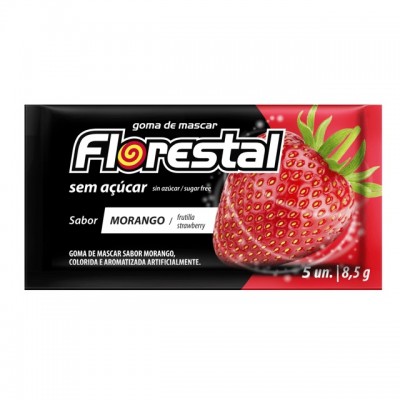 CHICLE FLORESTAL MORANGO S/ ACU 8,5G