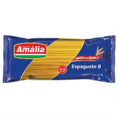 Macarrão Santa Amália Espaguete Sêmola Azul Nº8 1kg