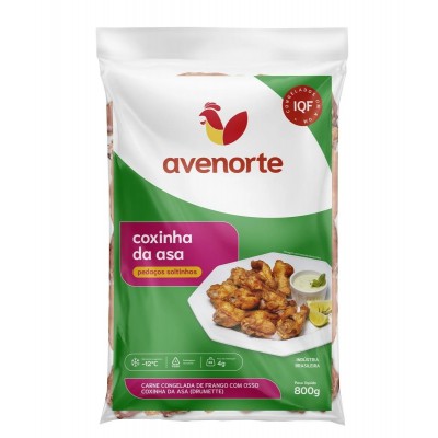 Coxa da Asa de Frango Ave Norte IQF Congelado Aprox.800Gr