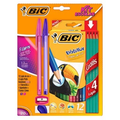 Kit Bic Lapis Cor/1bo/1ap/2ca Fash G 4lp