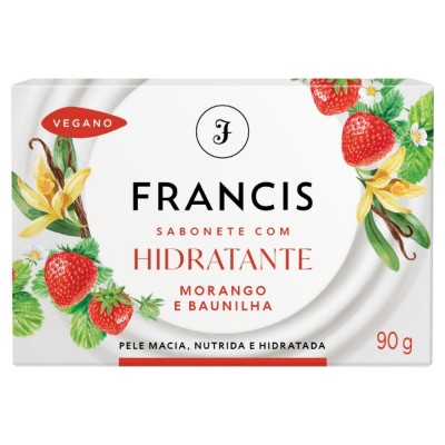 Sabonete Barra Francis Hidratante Morango e Baunilha 90gr