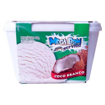 SORVETE MEGA BOM COCO BRANCO POTE 1,7LT