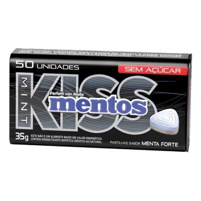 PASTILHA MENTOS KISS MENTA FORT LATA 35G