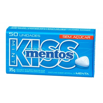 PASTILHA MENTOS KISS MENTA LATA 35GR