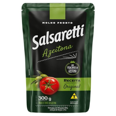 MOLHO TOMATE SALSARETTI AZEITONA SC 300G