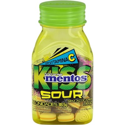 PASTILHA MENTOS KISS SOUR LIMAO 38,5GR