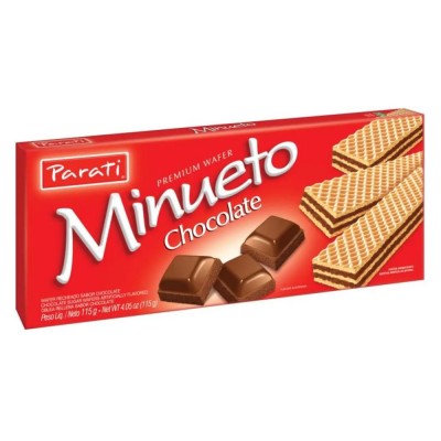 Biscoito Wafer Parati Minueto Chocolate 105gr