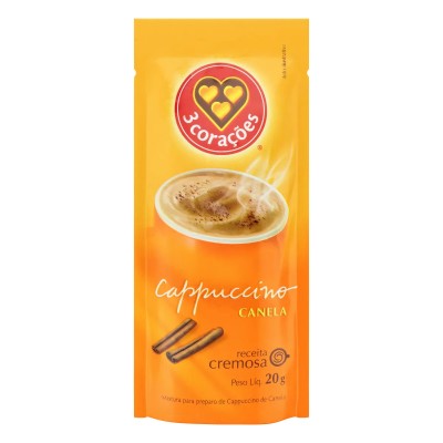 Cappuccino 3 Coracoes Soluvel Canela Sache 20gr