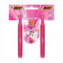 Aparador de Barbear Feminino Bic Comfort3 Pink 2Un