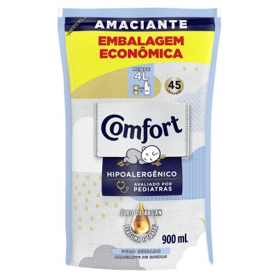 Amaciante De Roupa Concentrado Com Óleo De Argan Puro Cuidado Comfort Sachê 900ml Refil