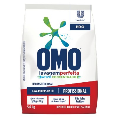 Sabão Em Pó Ativo Concentrado Omo Lavagem Perfeita Pro Pacote 5,6kg