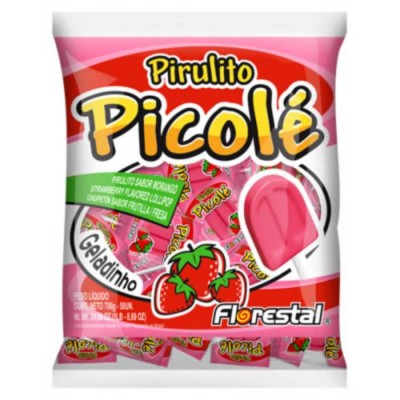 Pirulito Florestal Picolé Morango Pacote 550gr