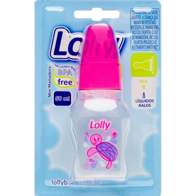 Mini Mamadeira Lolly Oceano Rosa 50ml