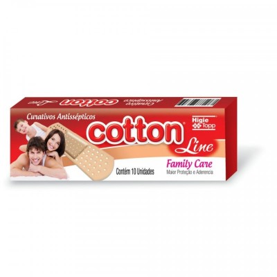 Curativo Antisséptico Cotton Line Bege Com 10 Unidades