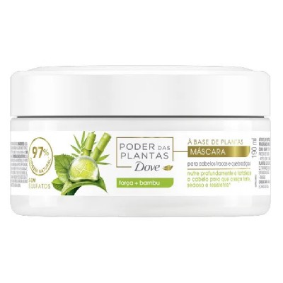 Máscara à Base de Plantas Dove Poder das Plantas Força + Bambu Pote 190ml