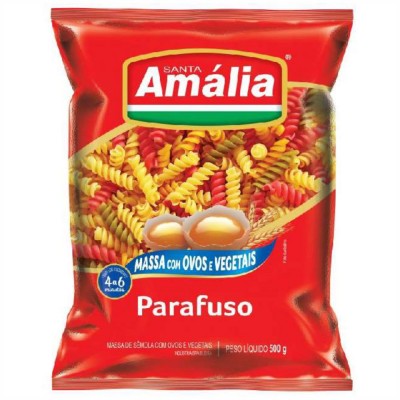 Macarrão Santa Amália Parafuso C/Ovos E Vegetais 500gr