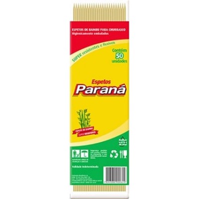 Espeto De Bambu Para Churrasco Paraná 25cm 50 Unidades 