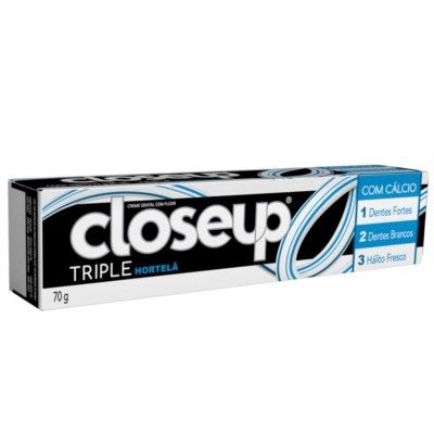 Creme Dental Com Flúor Hortelã Closeup Triple Caixa 70g