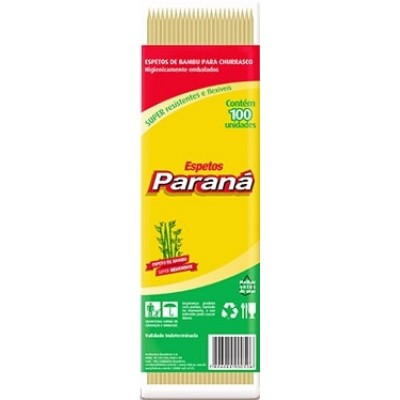 Espeto De Bambu Para Churrasco Paraná 25cm 100 Unidades 