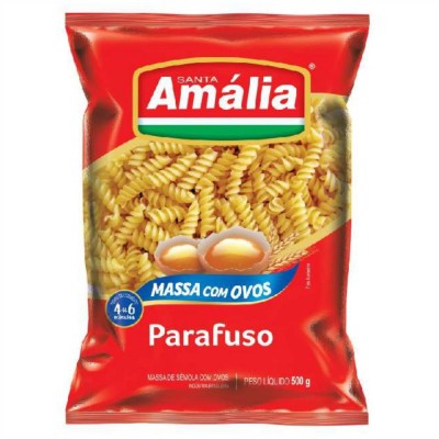 Macarrão Santa Amália Parafuso C/Ovos 500gr