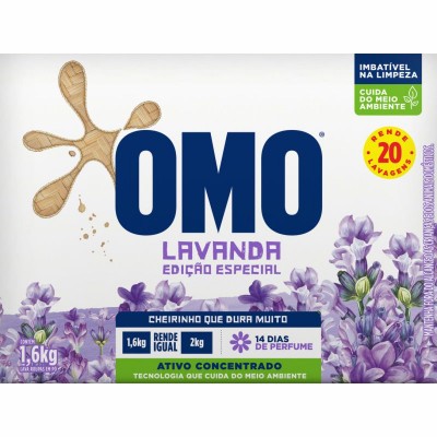 Sabão Em Pó Ativo Concentrado Lavanda Omo Caixa 1,6kg 