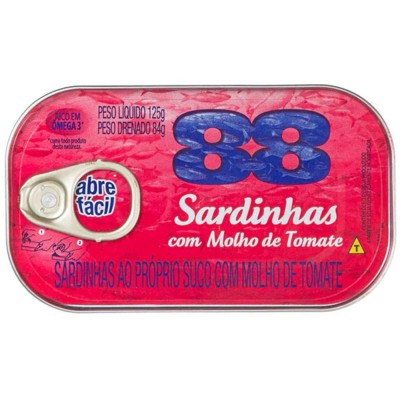 Sardinha 88 Molho De Tomate 125gr